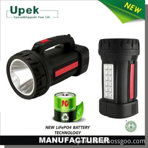 search light rechargeable torch with solar input